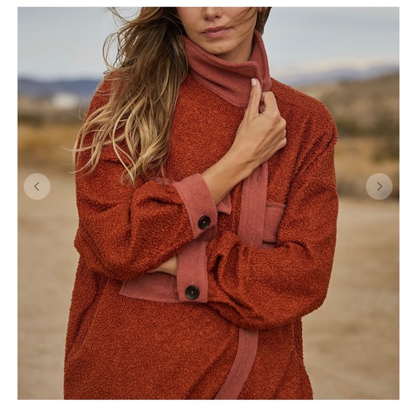 #46 Oversized Absolutely Fabulous Contrast
Detailed Fleece Long Coat Jacket - Picture 4 of 4